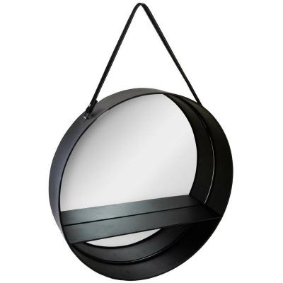 Atmosphera Miroir &eacute;tag&egrave;re ""Ceinture"" noir, m&eacute;tal D55 cm  - Beige