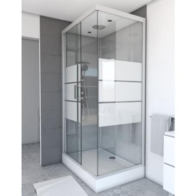 Cabine de douche rectangle 110x80x215cm - SILVERY STRIPE RECTANGLE