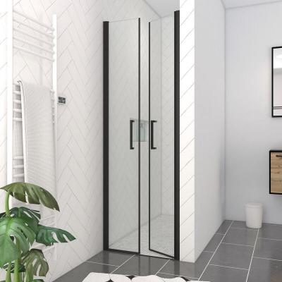 Porte de douche battante noir Galedo Saloon 70cm