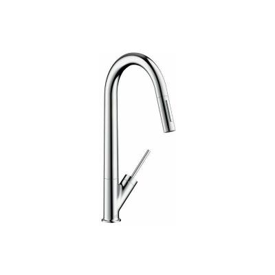 Mitigeur &eacute;vier Axor Starck bec haut extractible - Aspect acier 10821800
