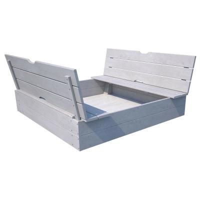 Bac &agrave; sable en bois lasur&eacute; avec bancs - Soulet
