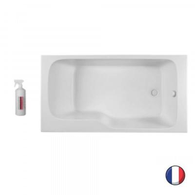 Baignoire bain douche Malice + nettoyant Blanc brillant, 170 X 90 version droite