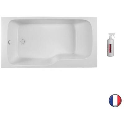 Baignoire bain douche Malice + nettoyant Blanc brillant, 160 X 85 version gauche