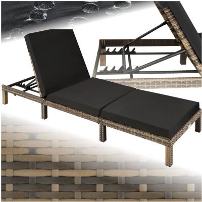 Tectake bain de soleil sofia 5 positions - marron naturel 403686