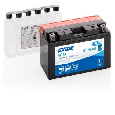 Exide - Batterie moto ET9B-BS YT9B-BS 12v 8ah 115A