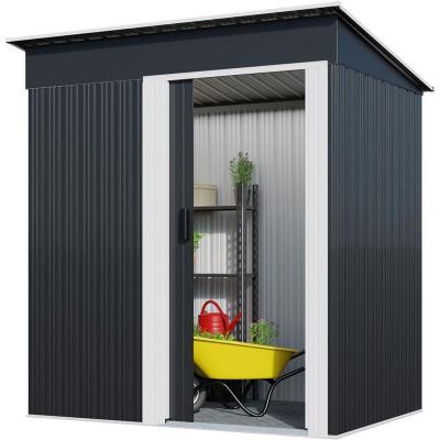 Bcelec 5662-0504 Abri de jardin m&eacute;tallique en acier galvanis&eacute; 162 x 86 x 181cm