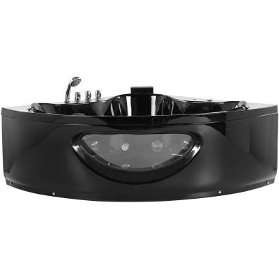 Baignoire d'angle noire 140 cm avec led tocoa 223516