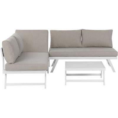 Set de salon 5 personnes en aluminium gris