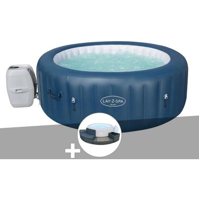 Kit spa gonflable Lay-Z-Spa Milan rond Airjet Plus 4/6 places + Ensemble mobilier