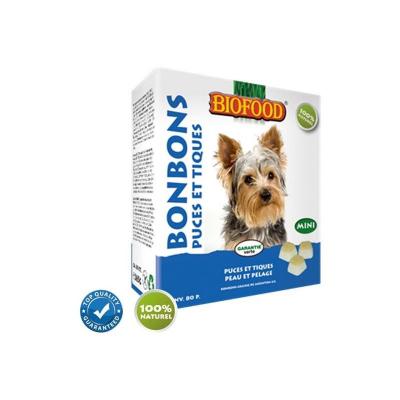Biofood Chien Bonbons Puces et Tiques Peau et Pelage 80 pi&egrave;ces
