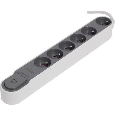 Universeel - prise multi. 3 m 6x16a avec inter. Gris fonce -