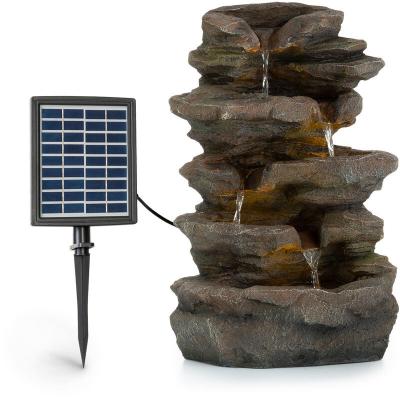 Blumfeldt - Fontaine solaire Stonehenge &eacute;clairage led Polyresin batterie Lithium Ion