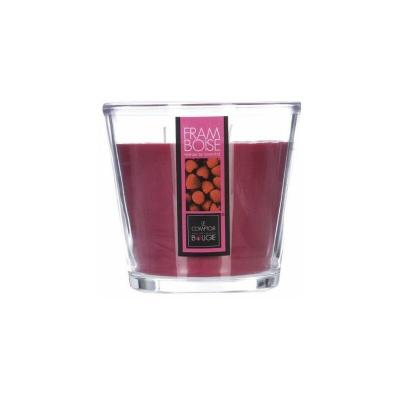 Bougie parfum&eacute;e dans le verre de framboise d. 13.5 x h. 12,5 cm - 0
