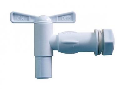 Robinet de cuve quart de tour 20x27 en plastique Blanc
