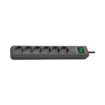 Brennenstuhl Eco-line 13.500a Extension Lead 6 Fold 5 M Noir