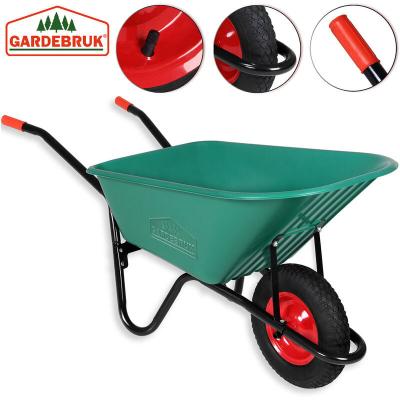 Brouette 100L en plastique verte charge max. 150kg