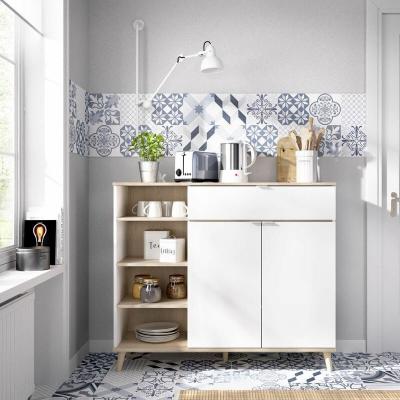 Rimobel Wok Module auxiliaire Cuisine, Panneau de Particules, Blanc, Normal