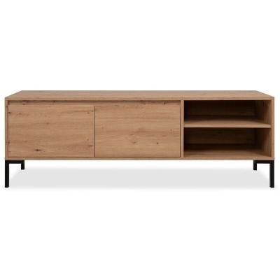 Meuble TV Industriel Korsika 56A - Ch&ecirc;ne artisan - 150 x 49 x 40 cm