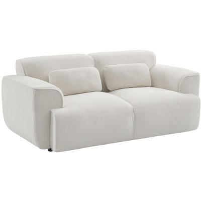 Canap&eacute; 2 places. tissu bouclette. 2 coussins d&eacute;houssables. Wallas L 178 x P 97.5 x H 73cm