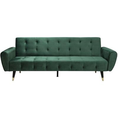 Concept Usine Ontario Velours Vert - Canap&eacute; convertible 3 places vert