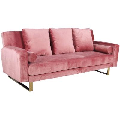 MENZZO Canap&eacute; convertible Moonlight Velours Rose Pied Or