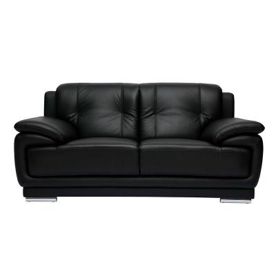Miliboo - Canap&eacute; cuir design 2 places noir TAMARA - cuir de buffle