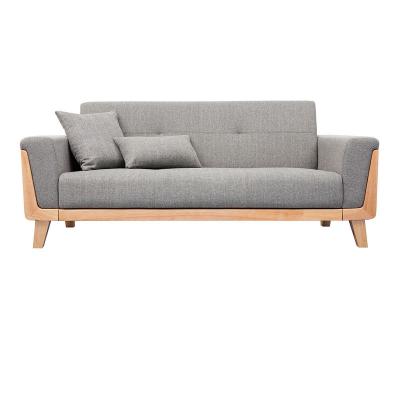 Miliboo Canap&eacute; scandinave 3 places en tissu gris et bois clair FJORD