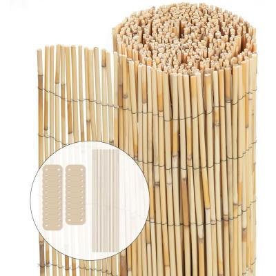 VOUNOT Canisse en roseau naturel Brise vue avec attaches de fixation 140x600cm 