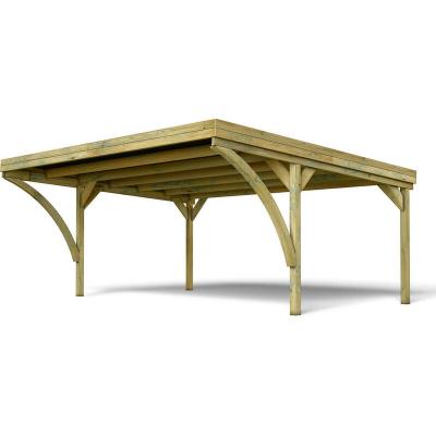 Carport en bois trait&eacute; 2 voitures 29,2 m&sup2; - Victor Modern