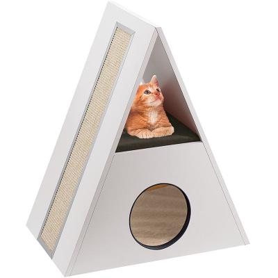 Meuble en bois chats chat stable robuste maisonnette bois &agrave; griffer Ferplast MERLIN