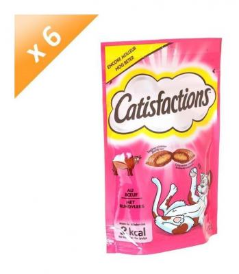 CATISFACTIONS Friandises au b&oelig;uf - Pour chat et chaton - 6 x 60 g