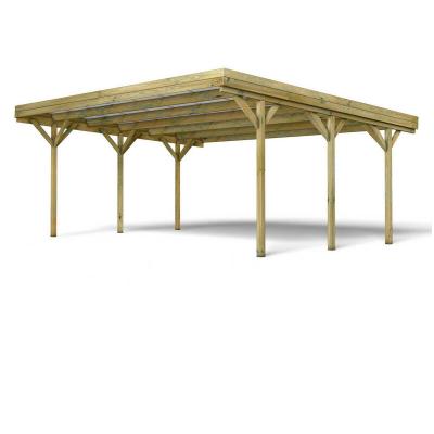 Forest Style Carport Bois 2 Voitures Jean &ndash; 29,6 m&sup2;