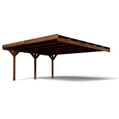 Carport adoss&eacute; Victor 2 voitures bois 29,9 m&sup2; - Forest-Style