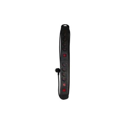 CHACON Bloc multiprise Noir avec 2 interrupteurs - 8 x 16 A - 1,5m