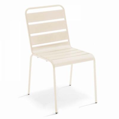Palavas - Chaise de jardin en m&eacute;tal ivoire - Beige
