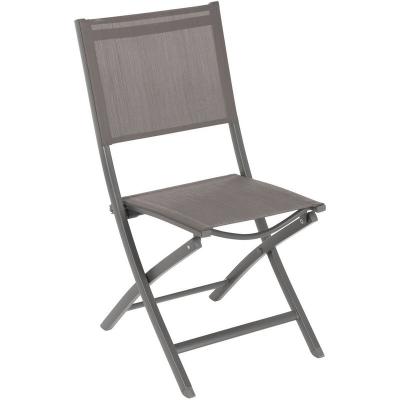 Chaise de jardin pliante essentia - gris weng&eacute; et marron tonka