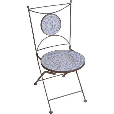 Esschert Design - Chaise jardin fer forg&eacute; c&eacute;ramique