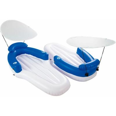 Bestway Chaise longue flottante 2 pcs 198 x 104 cm Blanc et bleu