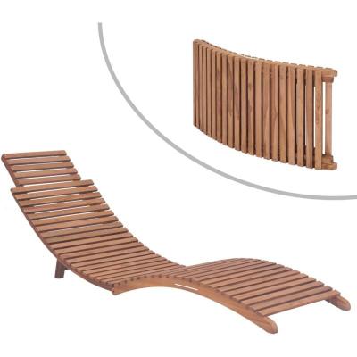 Vidaxl - Chaise longue pliable Bois de teck solide n/a