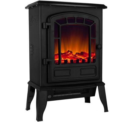 Chemin&eacute;e &eacute;lectrique noire chauffante 2000W