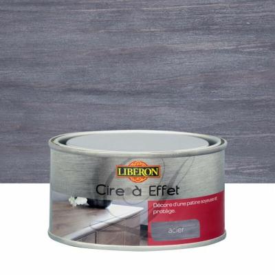 Cire &agrave; effet meuble et objets &Agrave; effet LIB&Eacute;RON, effet acier 0.25 l