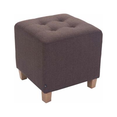 Tabouret d'int&eacute;rieur fabriqu&eacute; en bois et en tissu avec finition couleur marron Pharao CLP