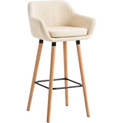 CLP Tabouret de bar Grant similicuir , Cr&egrave;me