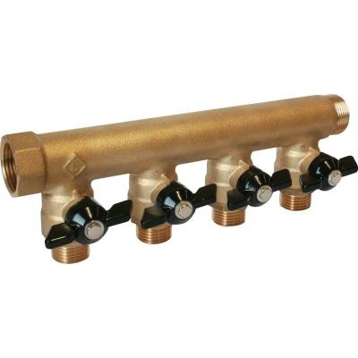Collecteur avec vannes mf 20/27 M15X21 - 4 sorties Pronorm 2746-04-20