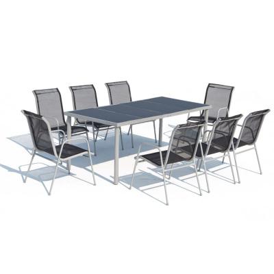 C&ocirc;t&eacute; Lounge Ensemble de jardin 1 table & 8 chaises Malaga gris T.U