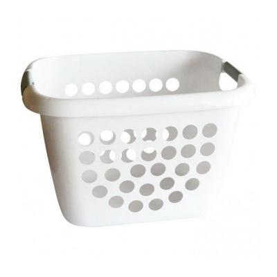 Corbeille &Agrave; Linge 28l Bi Mati&egrave;re Blanc/gris 45x35x29.5cm
