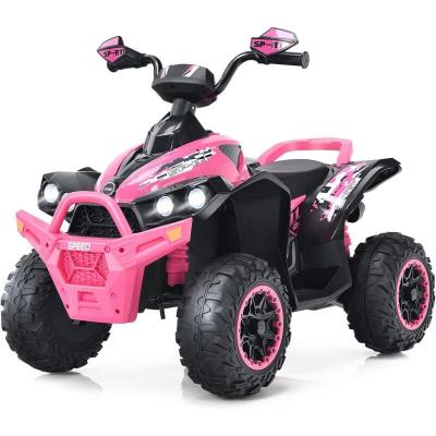 Quad &eacute;lectrique pour enfants COSTWAY 12V7Ah - LED, musique, klaxon - Rouge