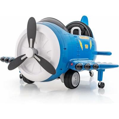 Avion Voiture &Eacute;lectrique Enfant - Costway - Ailes Pliables Et H&eacute;lice - Bleu