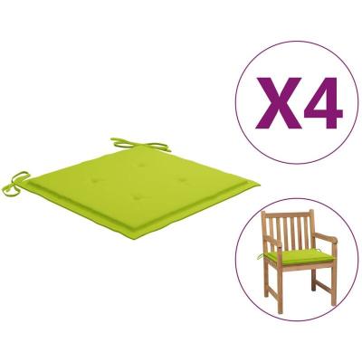 Vidaxl Coussins De Chaise De Jardin 4 Pcs Vert Vif 50x50x3 Cm Tissu