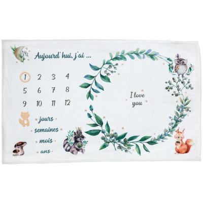 Atmosphera - Couverture &eacute;tape B&eacute;b&eacute; d&eacute;co Nature 120 x 80 cm